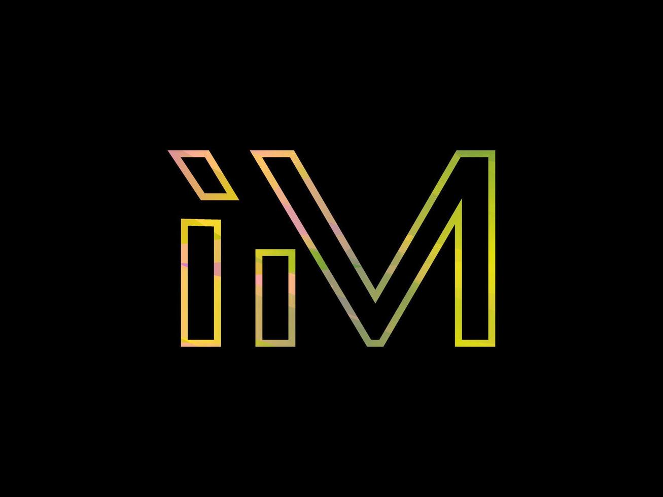 logotipo de la letra im con vector de textura de arco iris colorido. vector profesional