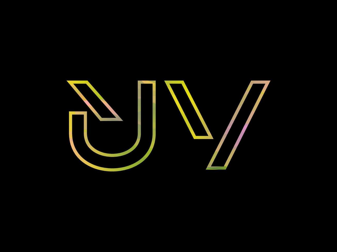 UV Letter Logo With Colorful Rainbow Texture Vector. Pro vector. vector