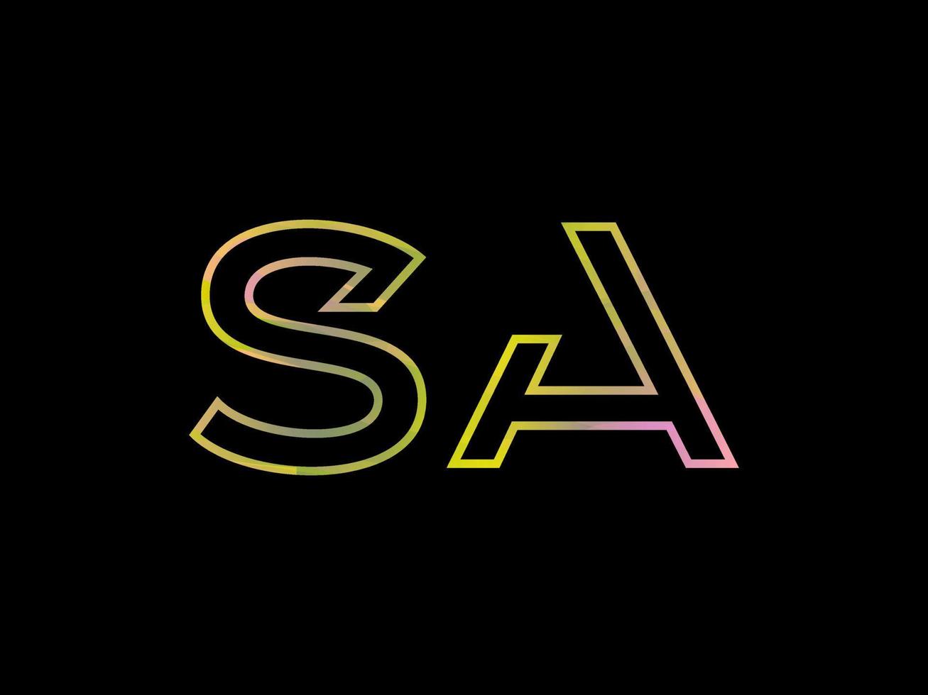 SA Letter Logo With Colorful Rainbow Texture Vector. Pro vector. vector