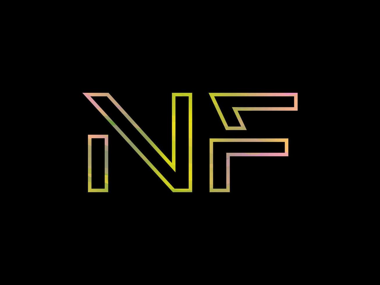 NF Letter Logo With Colorful Rainbow Texture Vector. Pro vector. vector