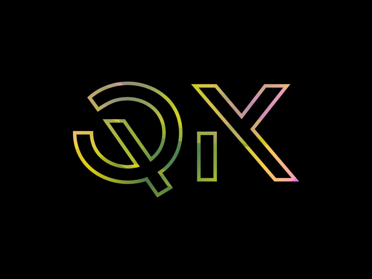 logotipo de letra qk con vector de textura de arco iris colorido. vector profesional.