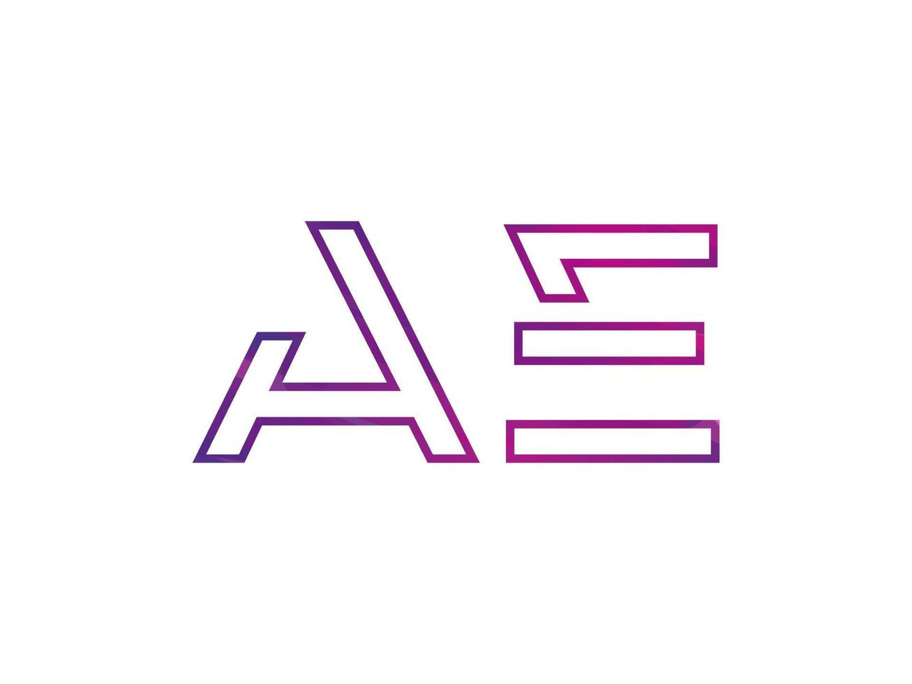 logotipo de letra ae con vector de textura de arco iris colorido. vector profesional.