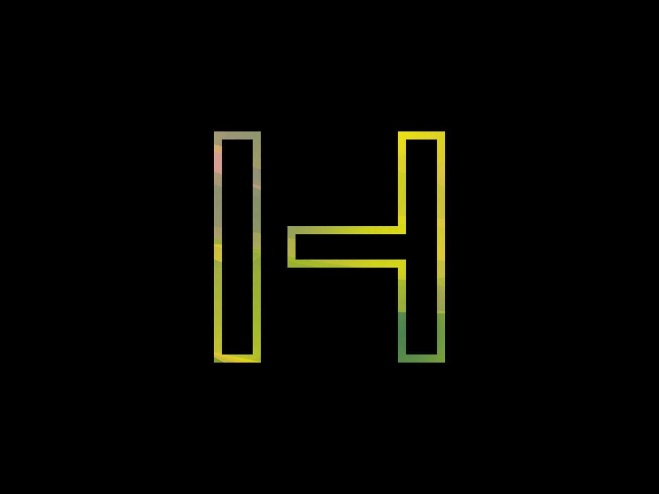 logotipo de letra h con vector de textura de arco iris colorido. vector profesional.