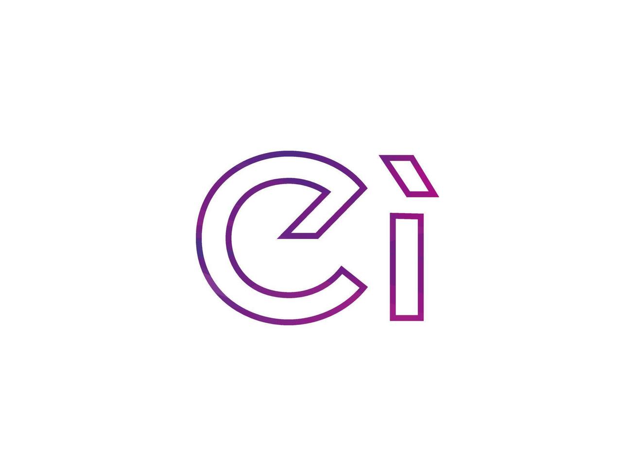 CI Letter Logo With Colorful Rainbow Texture Vector. Pro vector. vector