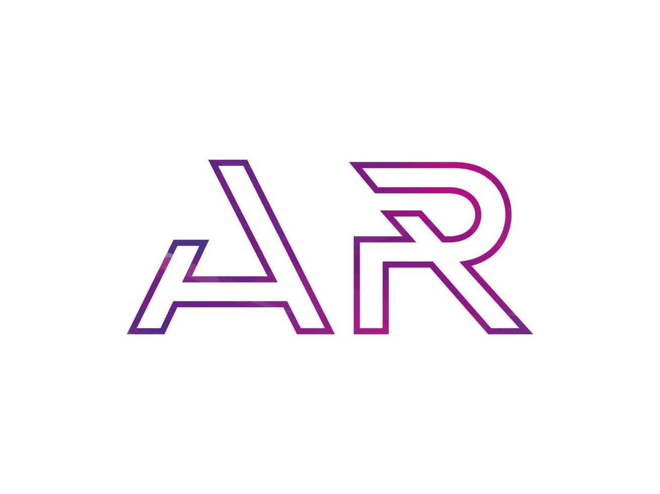 AR Letter Logo With Colorful Rainbow Texture Vector. Pro vector. vector