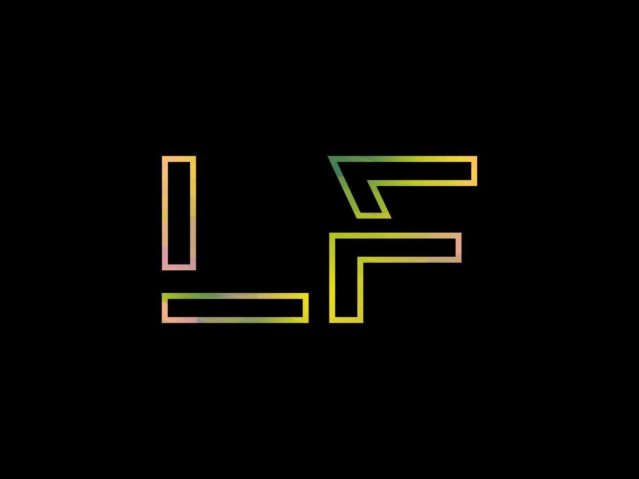 LF Letter Logo With Colorful Rainbow Texture Vector. Pro vector. vector