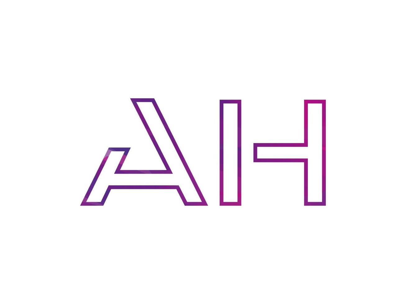 logotipo de la letra ah con vector de textura de arco iris colorido. vector profesional.