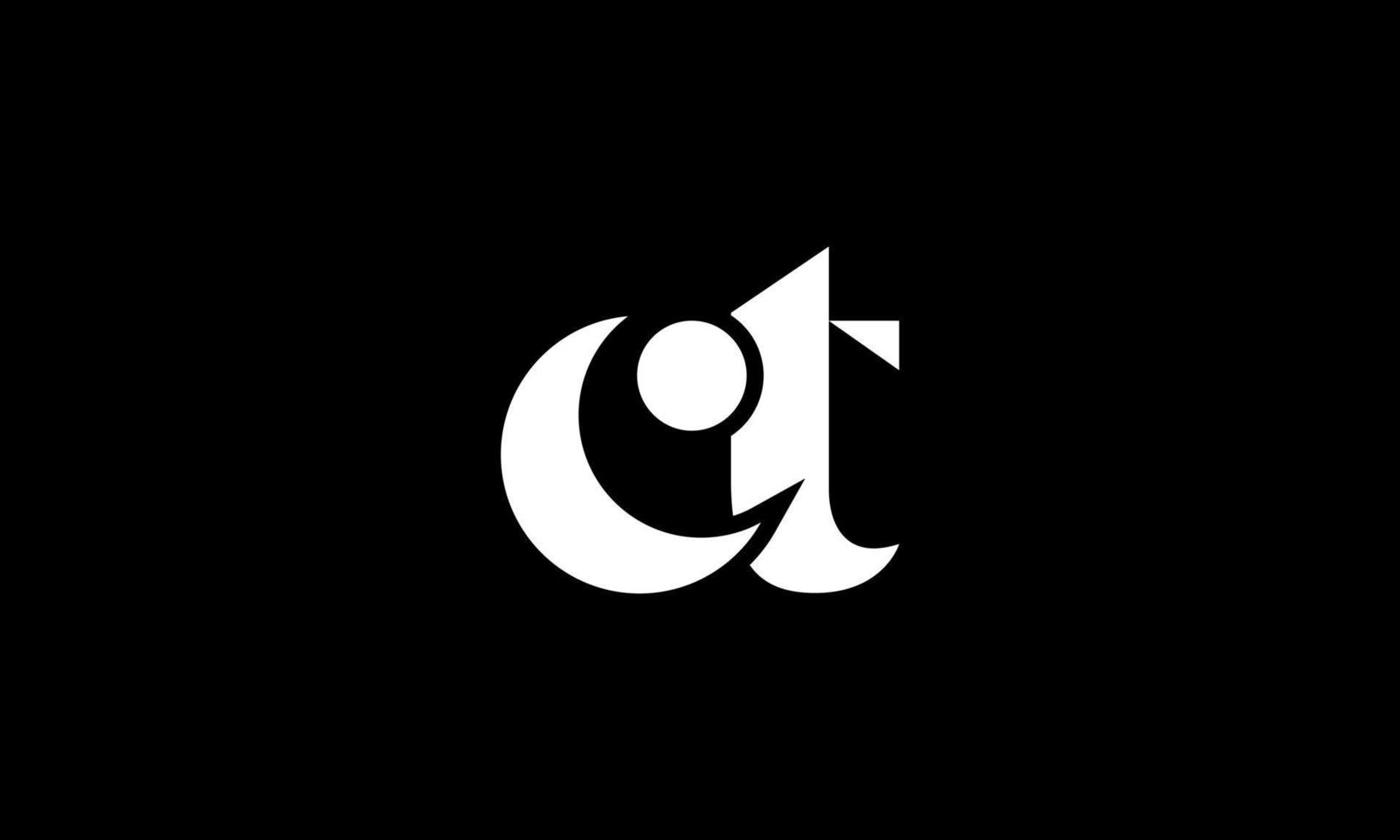 initial letter CT logo design in black background. pro vector. vector