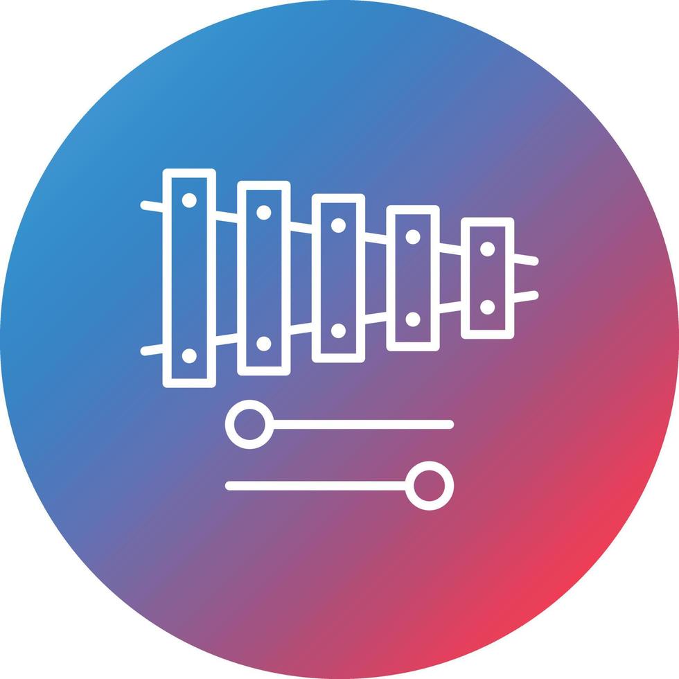 Xylophone Line Gradient Circle Background Icon vector