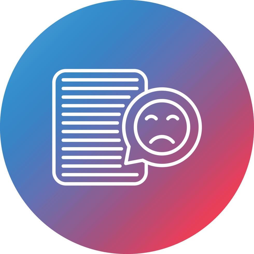 Complaint Line Gradient Circle Background Icon vector