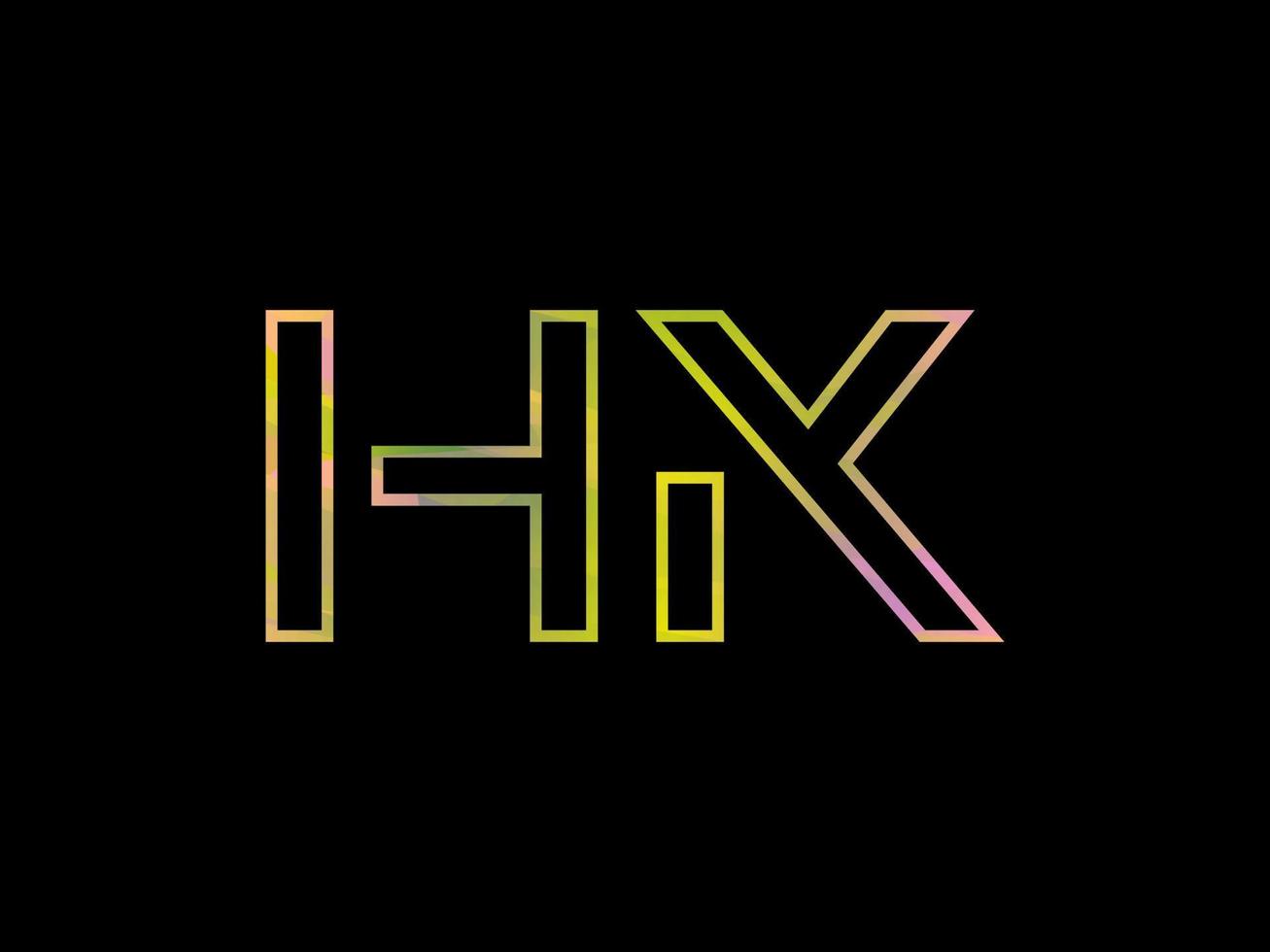 logotipo de letra hk con vector de textura de arco iris colorido. vector profesional