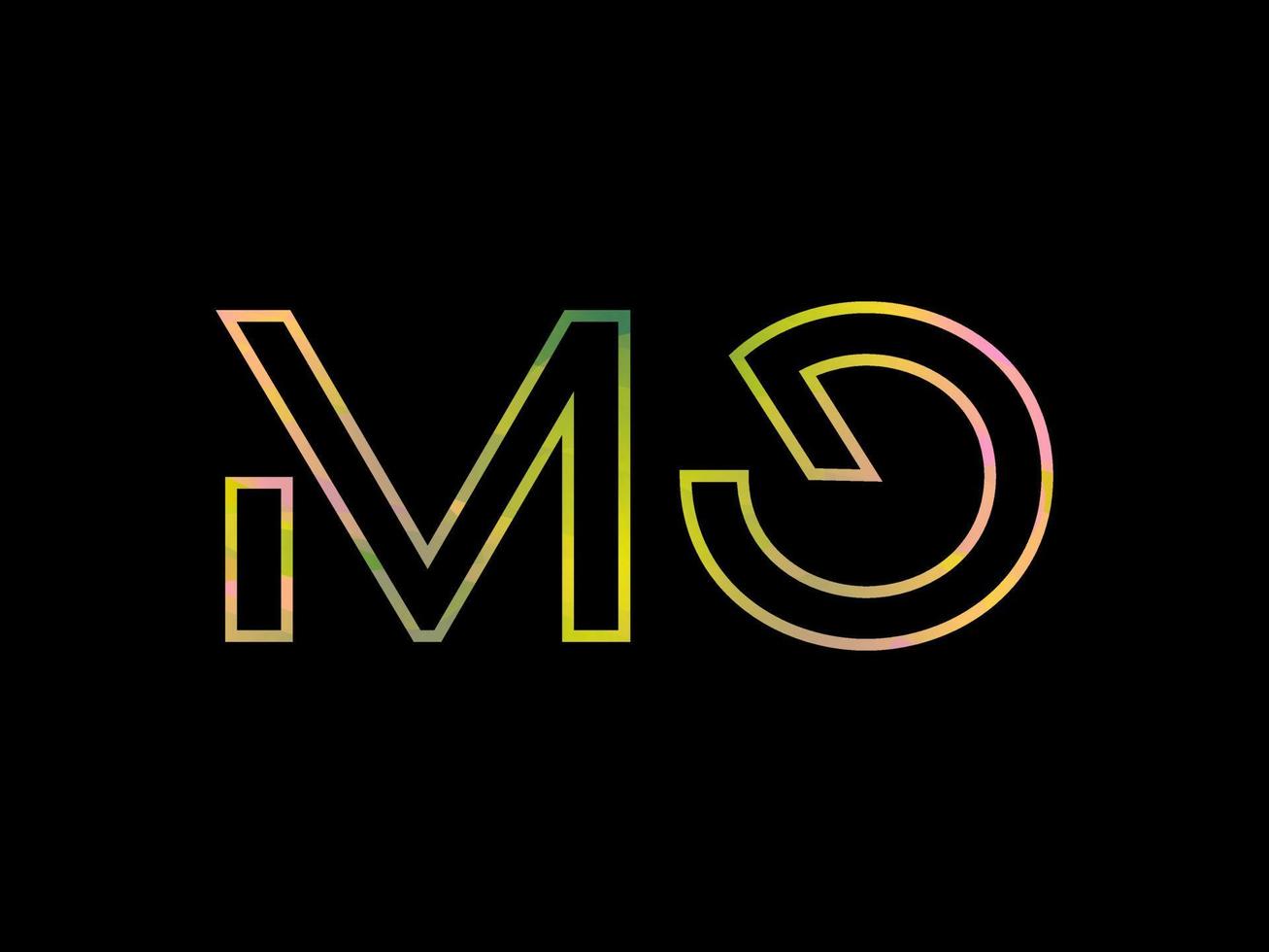 MO Letter Logo With Colorful Rainbow Texture Vector. Pro vector. vector