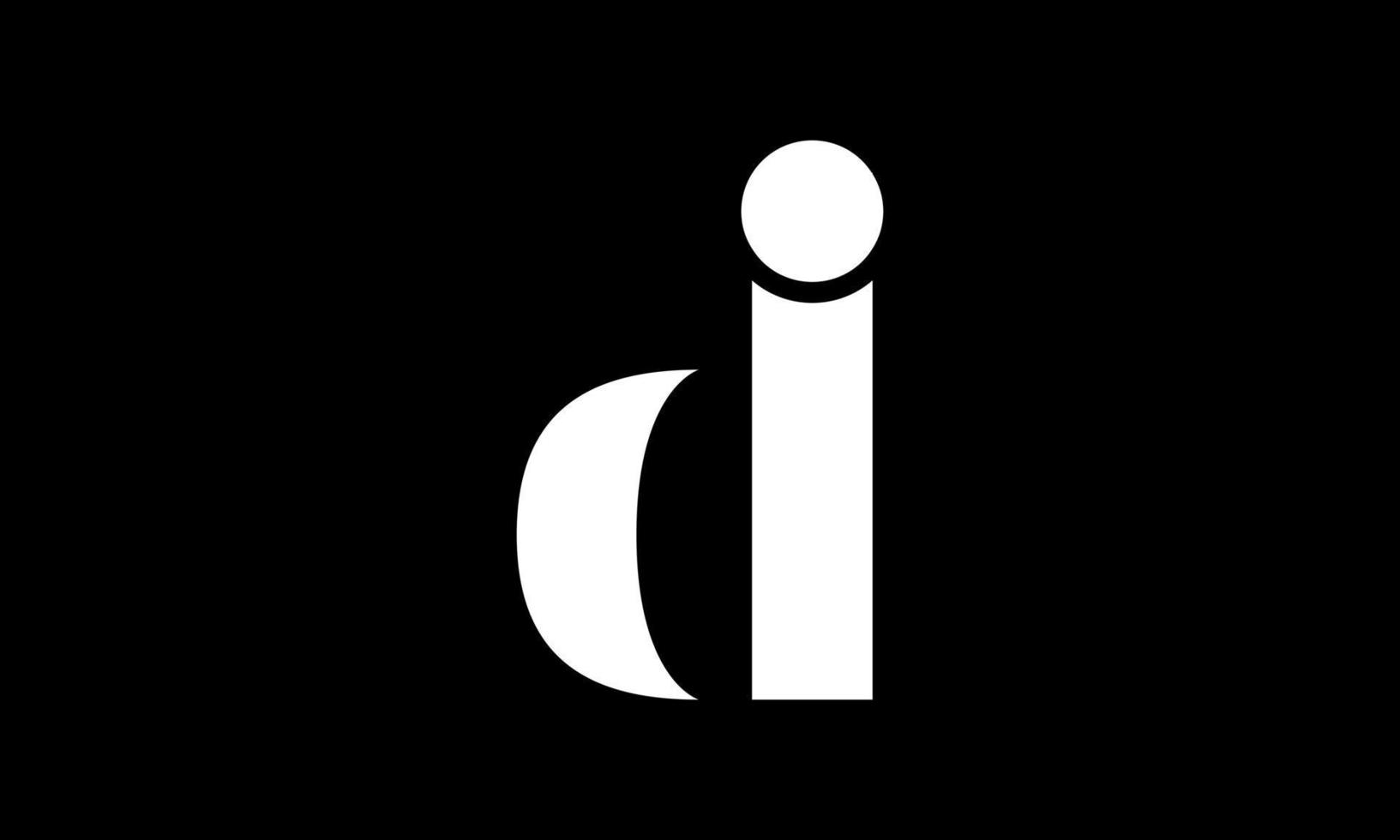 initial letter DI logo design in black background. pro vector. vector