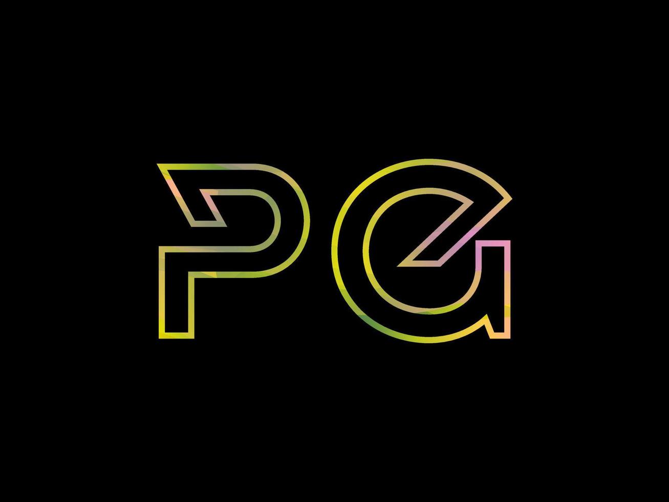 PG Letter Logo With Colorful Rainbow Texture Vector. Pro vector. vector