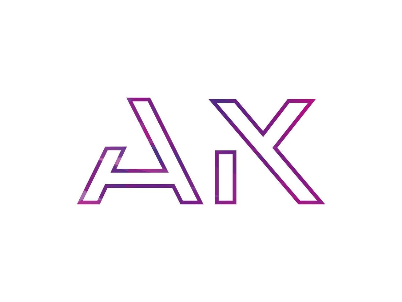 AK Letter Logo With Colorful Rainbow Texture Vector. Pro vector. vector