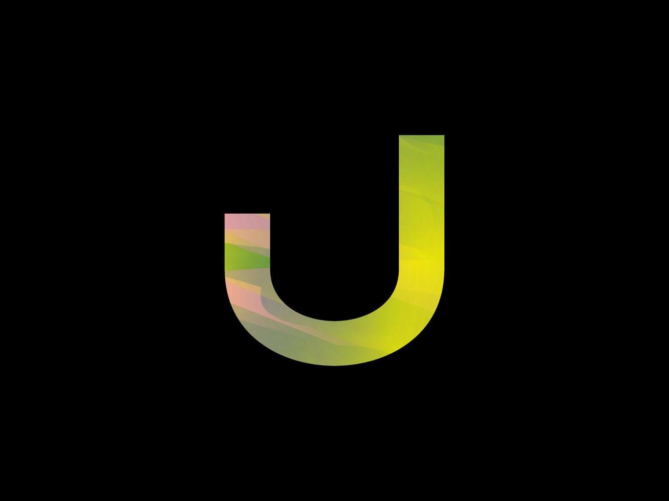 logotipo de letra u con vector de textura de arco iris colorido. vector profesional.