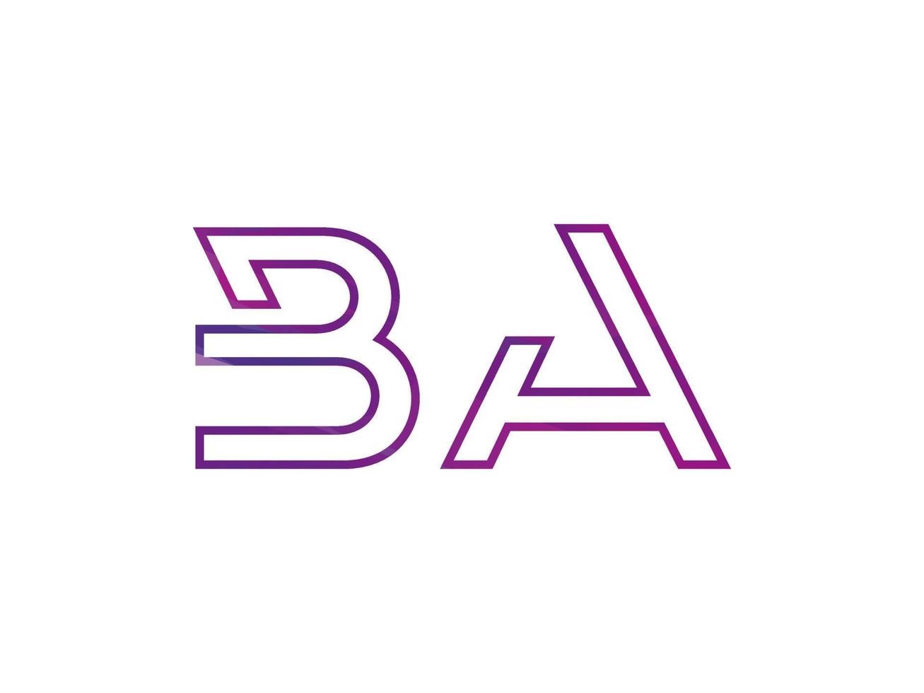 logotipo de letra ba con vector de textura de arco iris colorido. vector profesional.