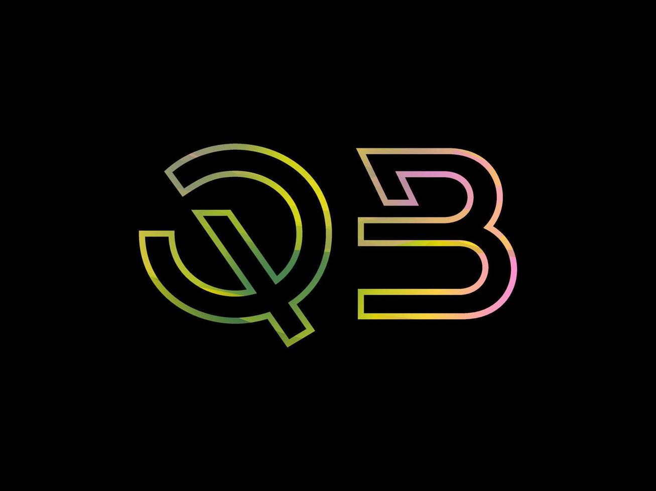 QB Letter Logo With Colorful Rainbow Texture Vector. Pro vector. vector