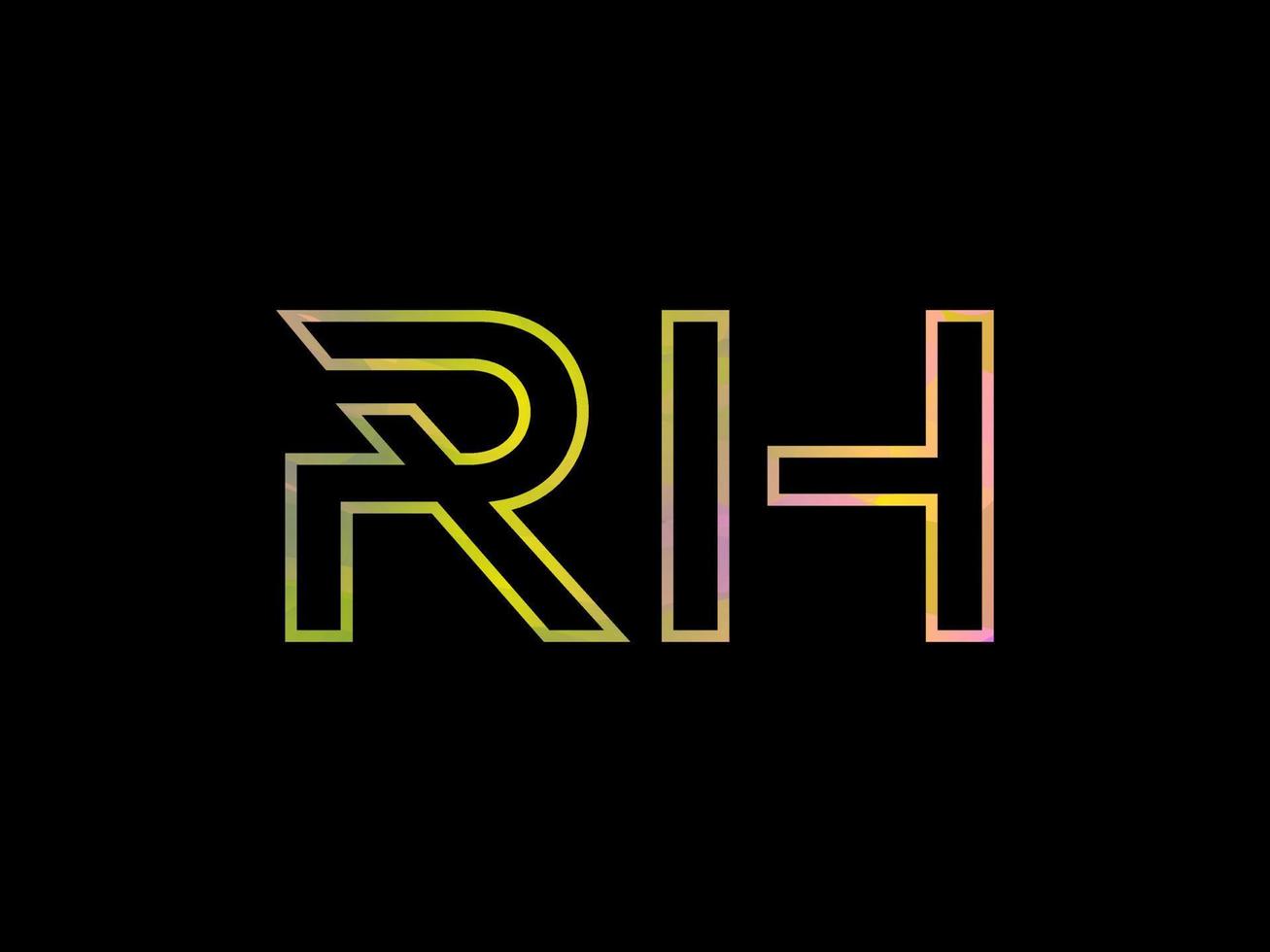 RH Letter Logo With Colorful Rainbow Texture Vector. Pro vector. vector