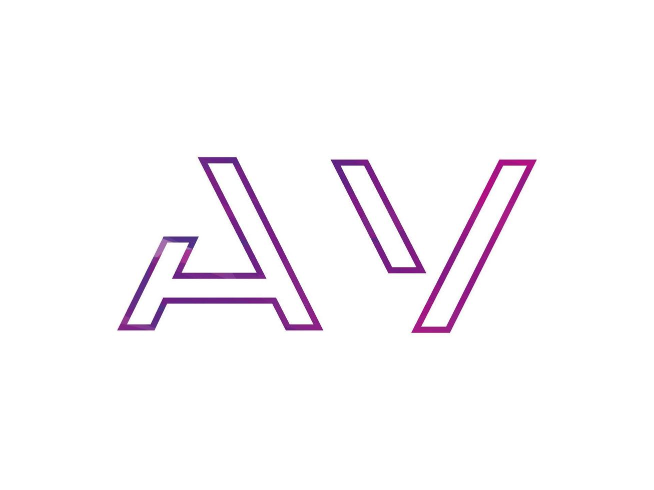 AV Letter Logo With Colorful Rainbow Texture Vector. Pro vector. vector