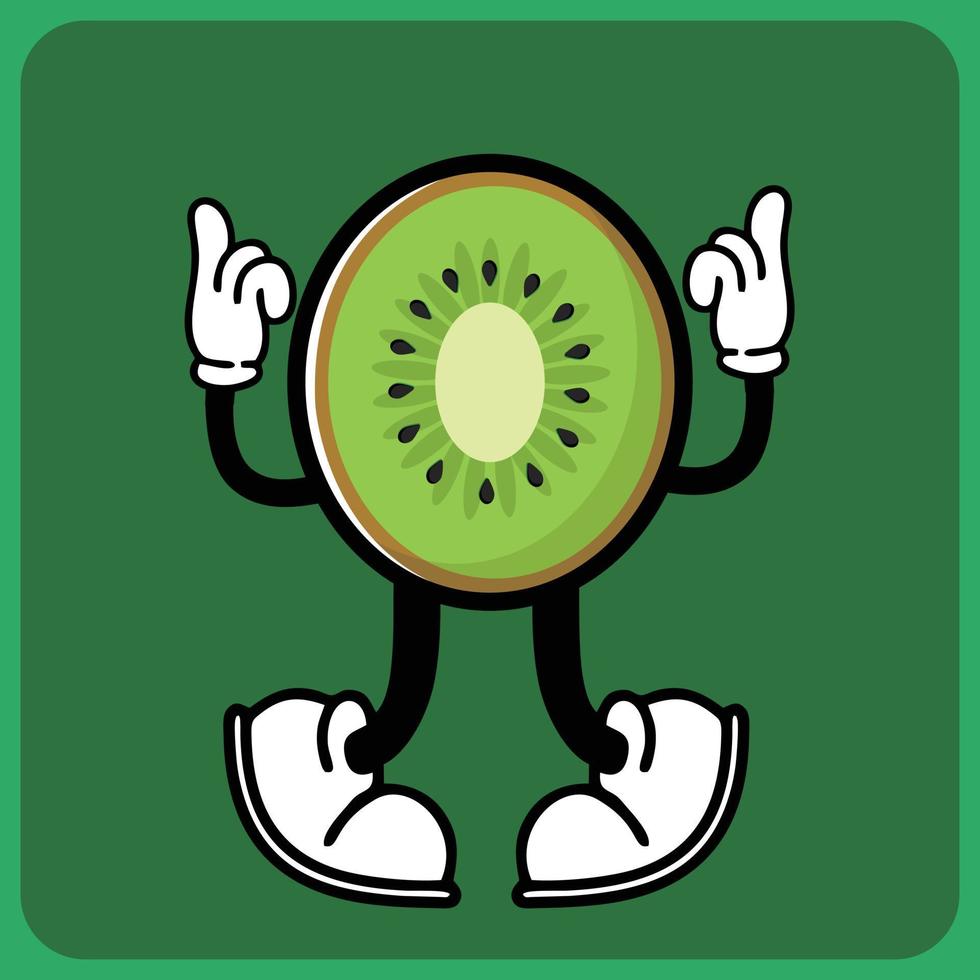 vector illustration of a cartoon fruit character with legs and arms