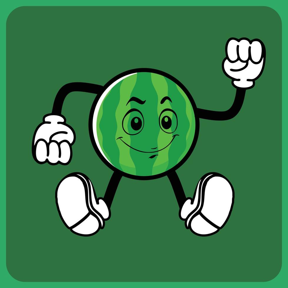 vector illustration of a cartoon fruit character with legs and arms