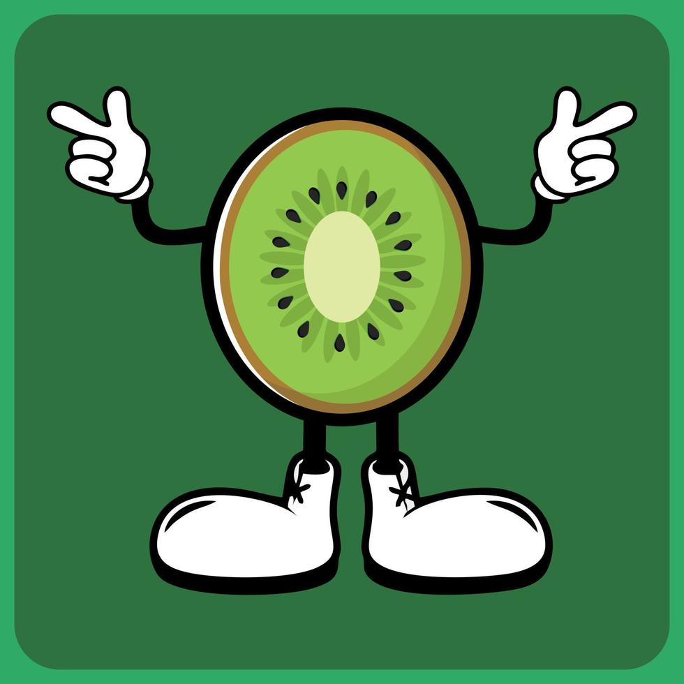 vector illustration of a cartoon fruit character with legs and arms