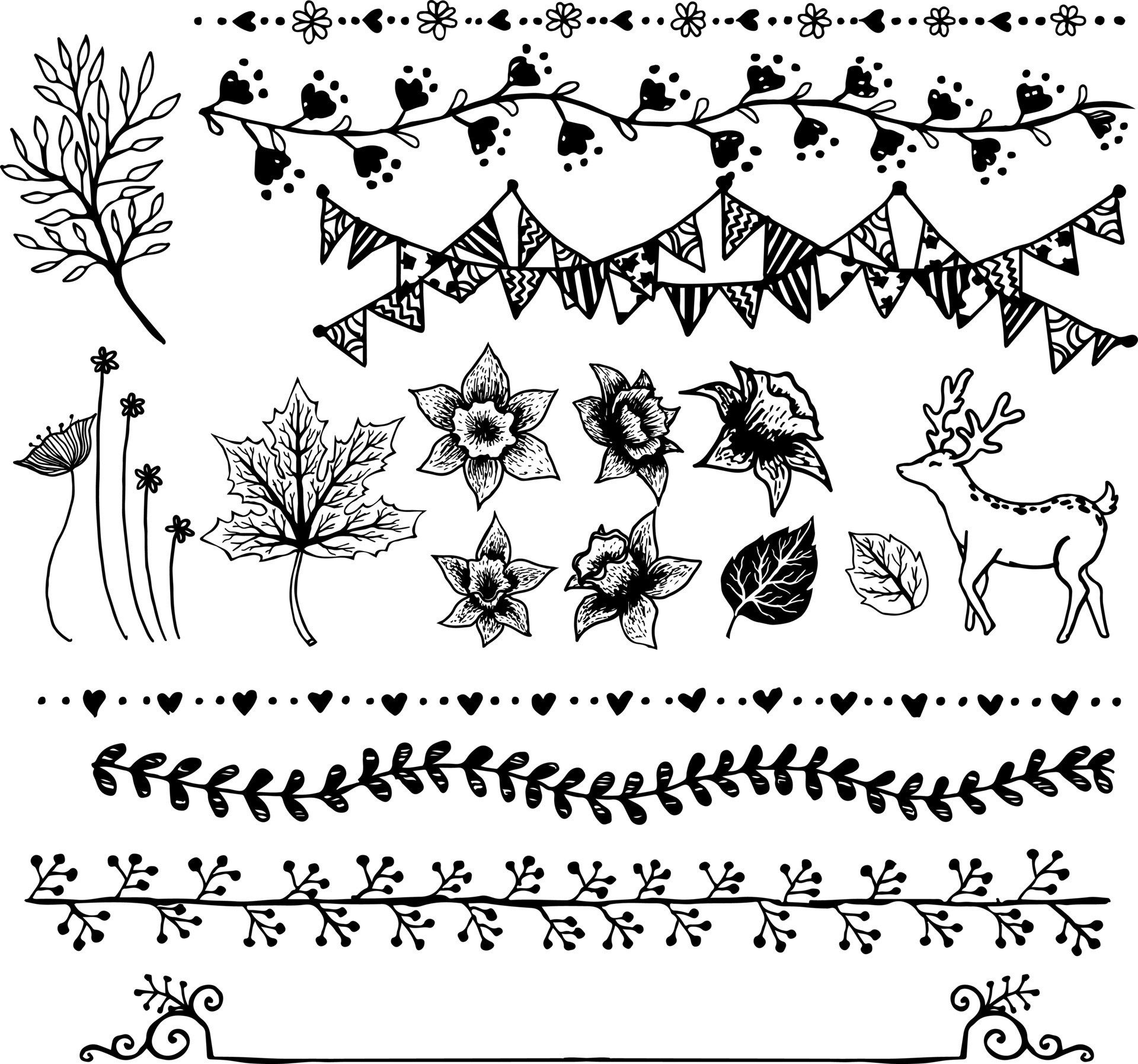abstract ornament vector illustration in black and white colors