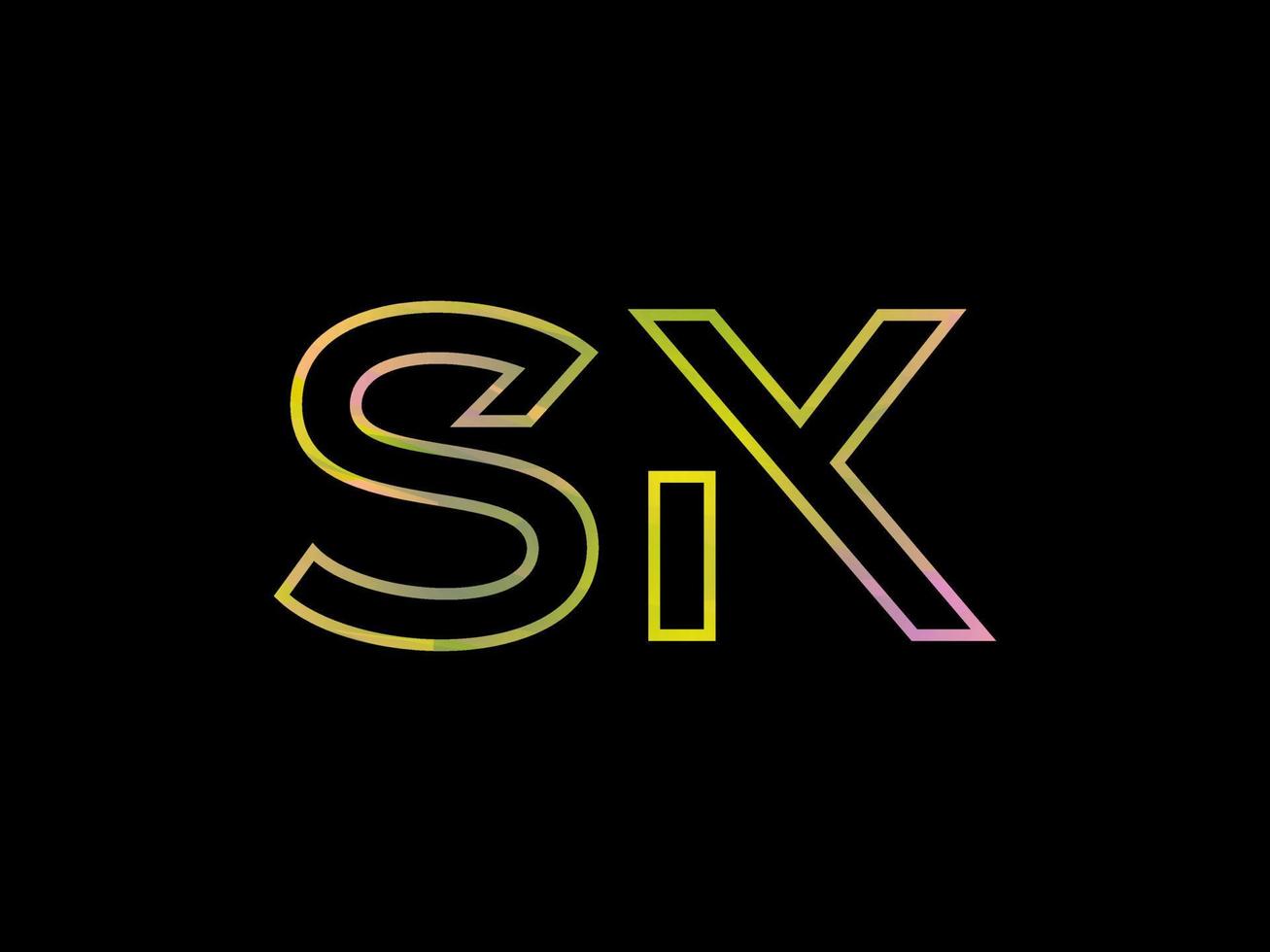 logotipo de letra sk con vector de textura de arco iris colorido. vector profesional.