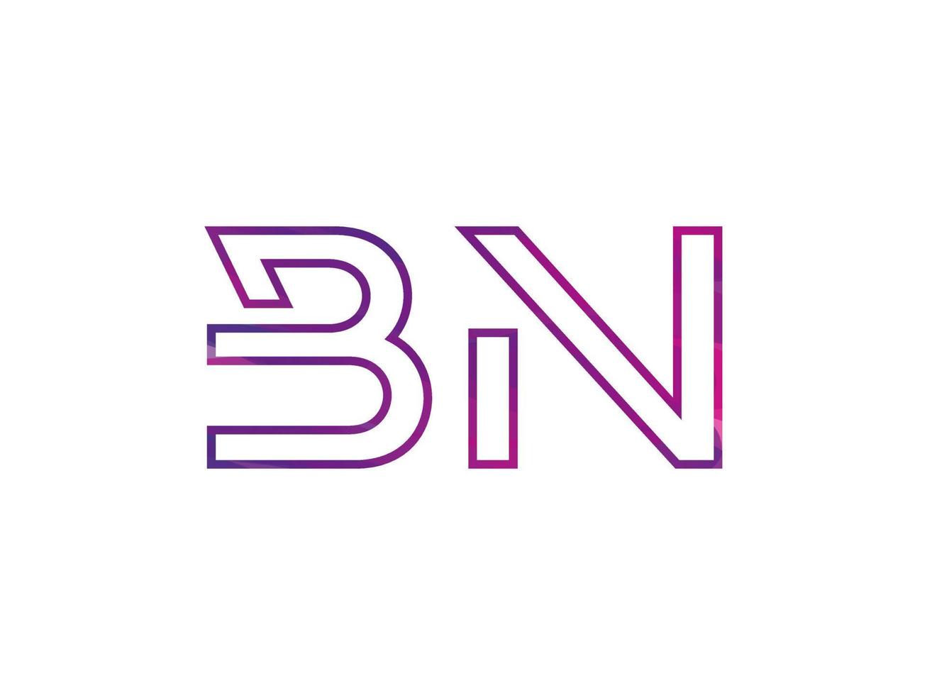 BN Letter Logo With Colorful Rainbow Texture Vector. Pro vector. vector