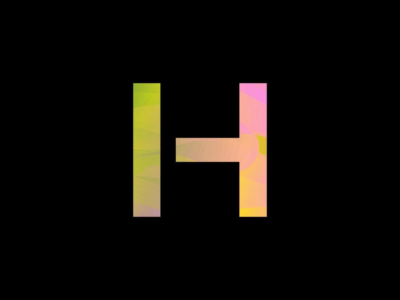 H Letter Logo With Colorful Rainbow Texture Vector. Pro vector. vector