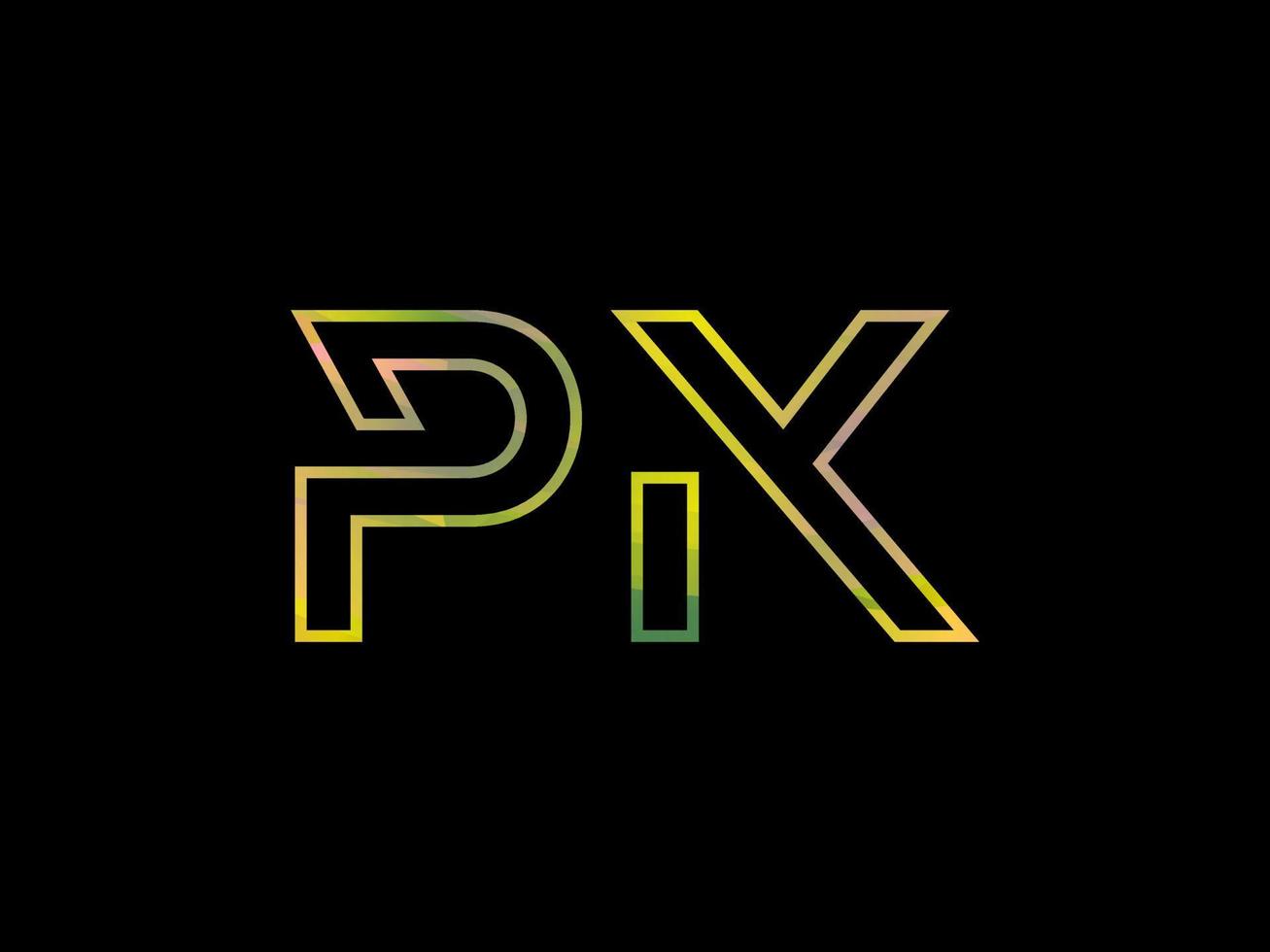 PK Letter Logo With Colorful Rainbow Texture Vector. Pro vector. vector