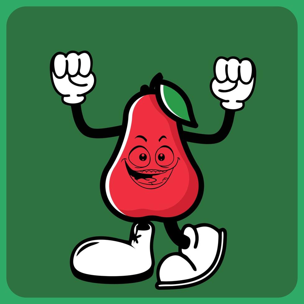 vector illustration of a cartoon fruit character with legs and arms