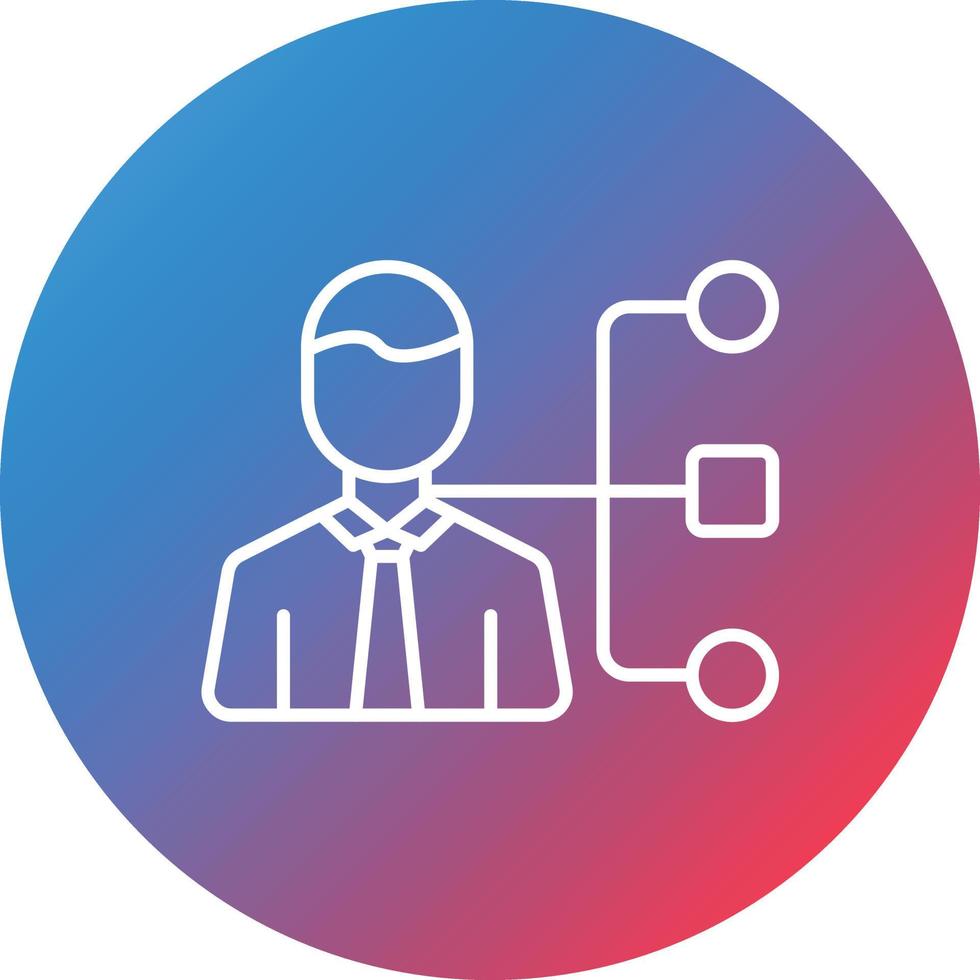 Team Skills Line Gradient Circle Background Icon vector