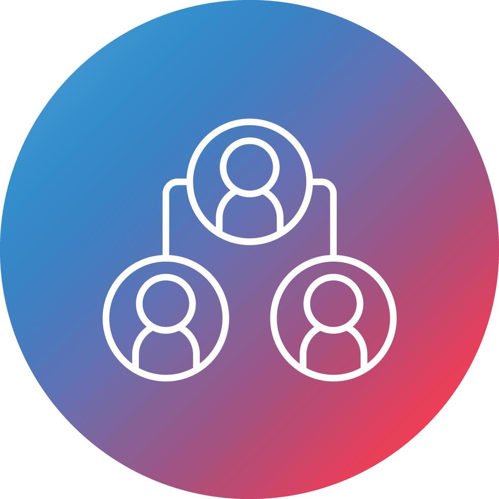 Delegating Task Line Gradient Circle Background Icon vector