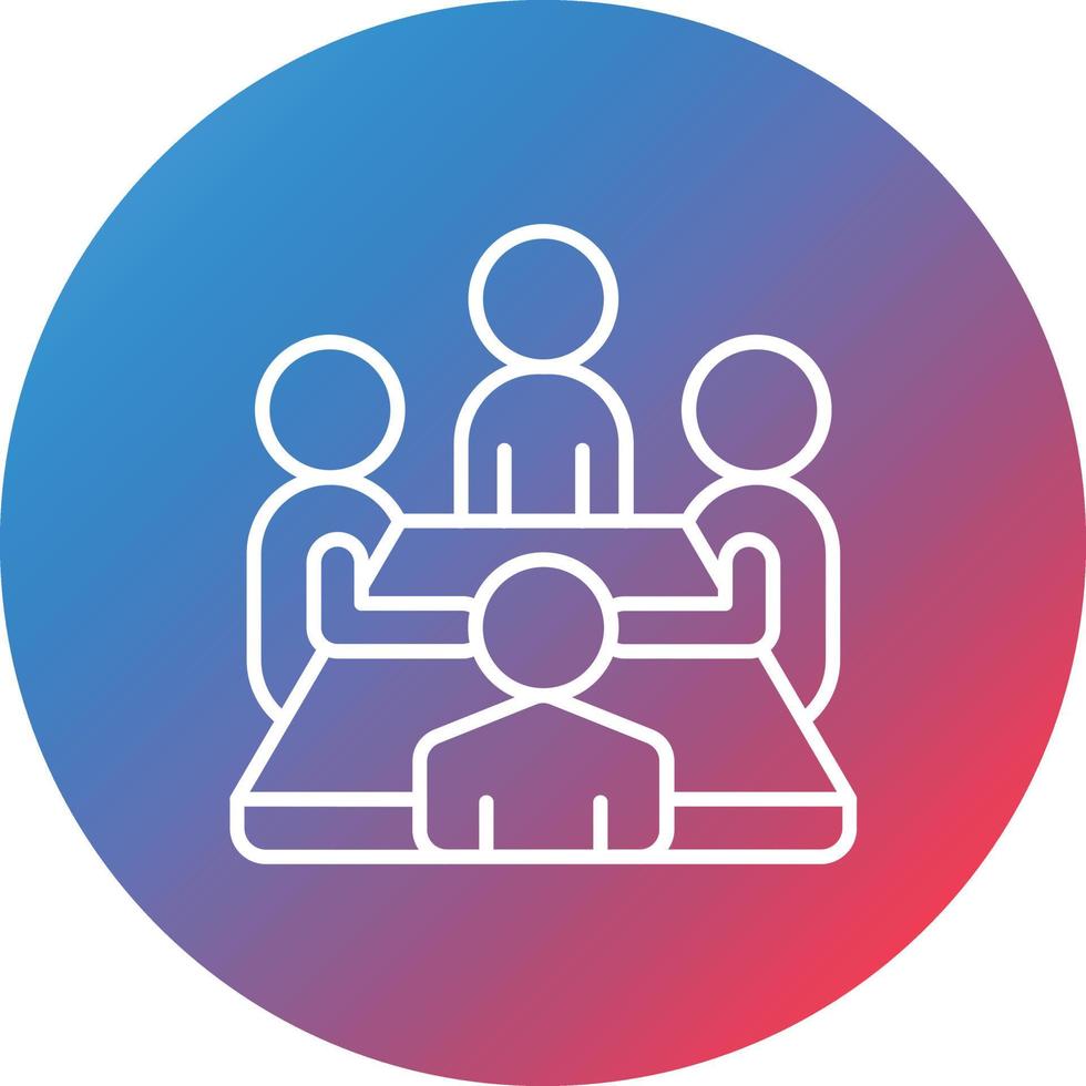 Meetings Line Gradient Circle Background Icon vector