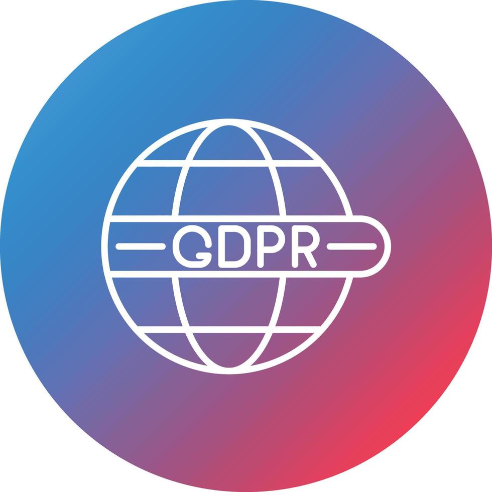 Gdpr Compliance Line Gradient Circle Background Icon vector