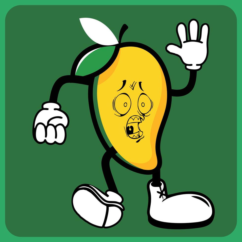 vector illustration of a cartoon fruit character with legs and arms