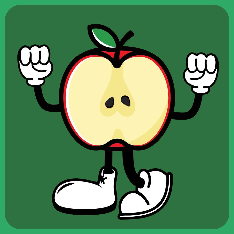 ilustración vectorial de un personaje de dibujos animados de frutas con piernas y brazos vector