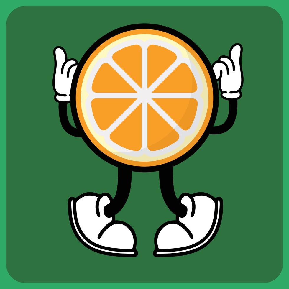 vector illustration of a cartoon fruit character with legs and arms