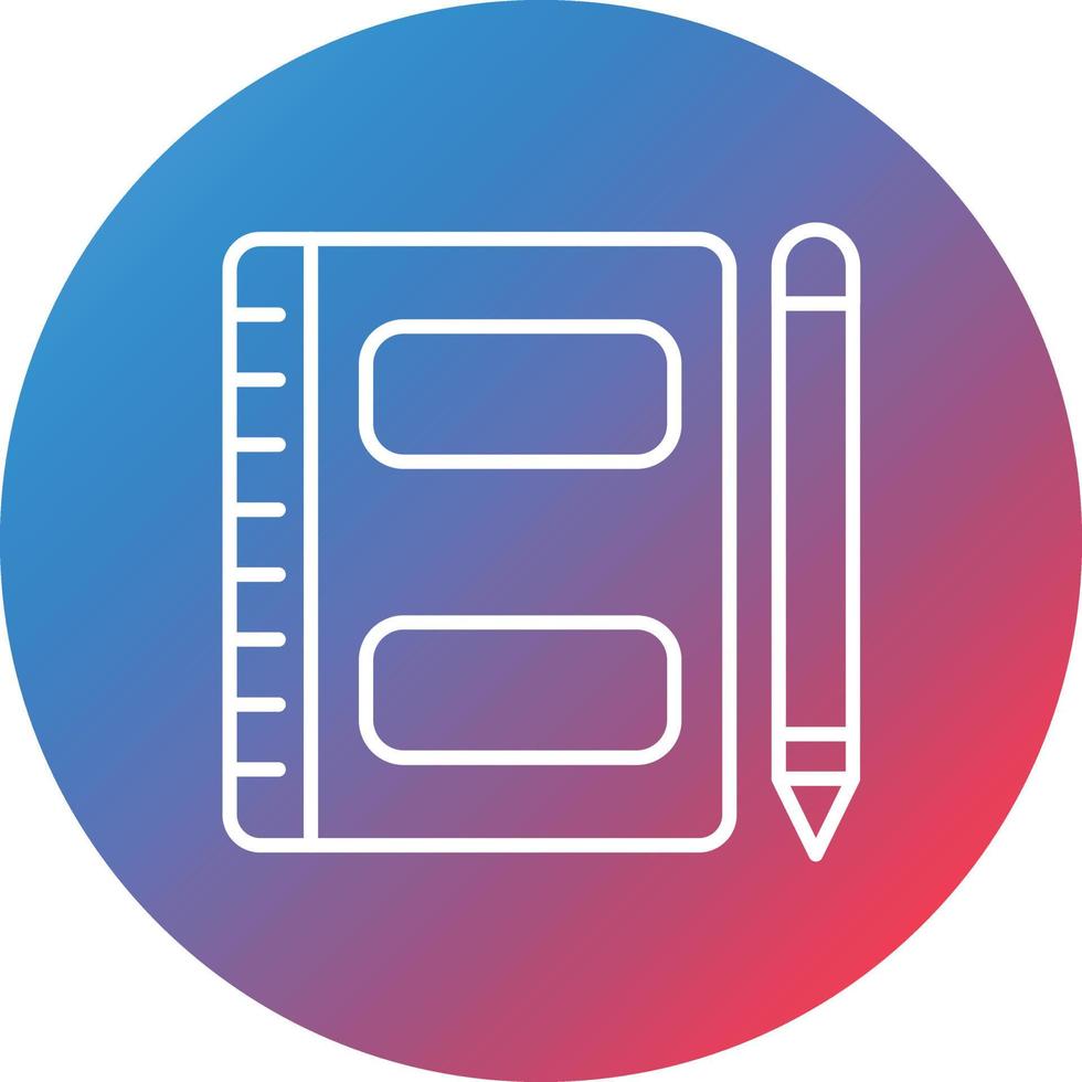 Journal Line Gradient Circle Background Icon vector