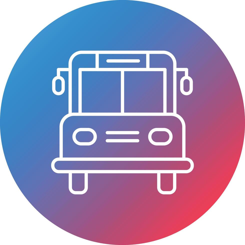 School Bus Line Gradient Circle Background Icon vector