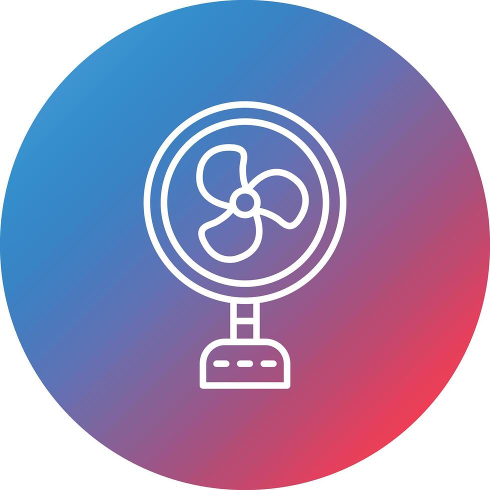 Stand Fan Line Gradient Circle Background Icon vector