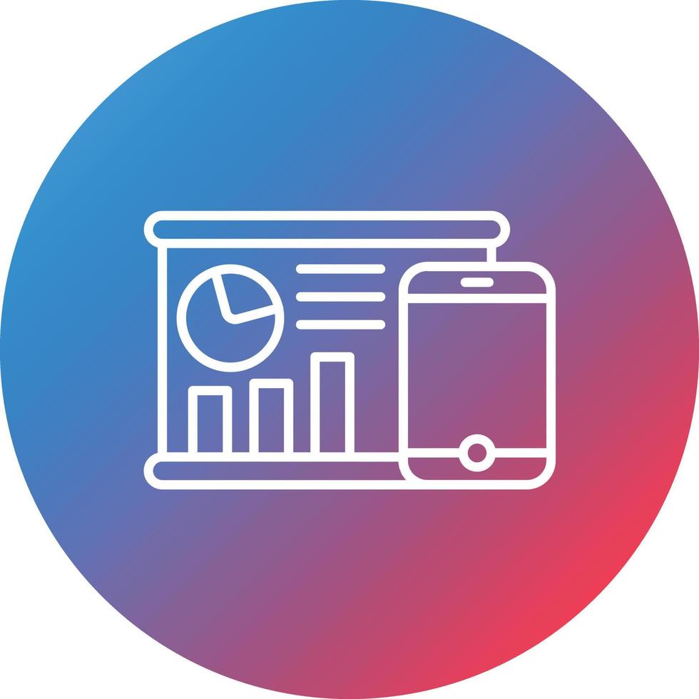 Balanced Scorecard Line Gradient Circle Background Icon vector