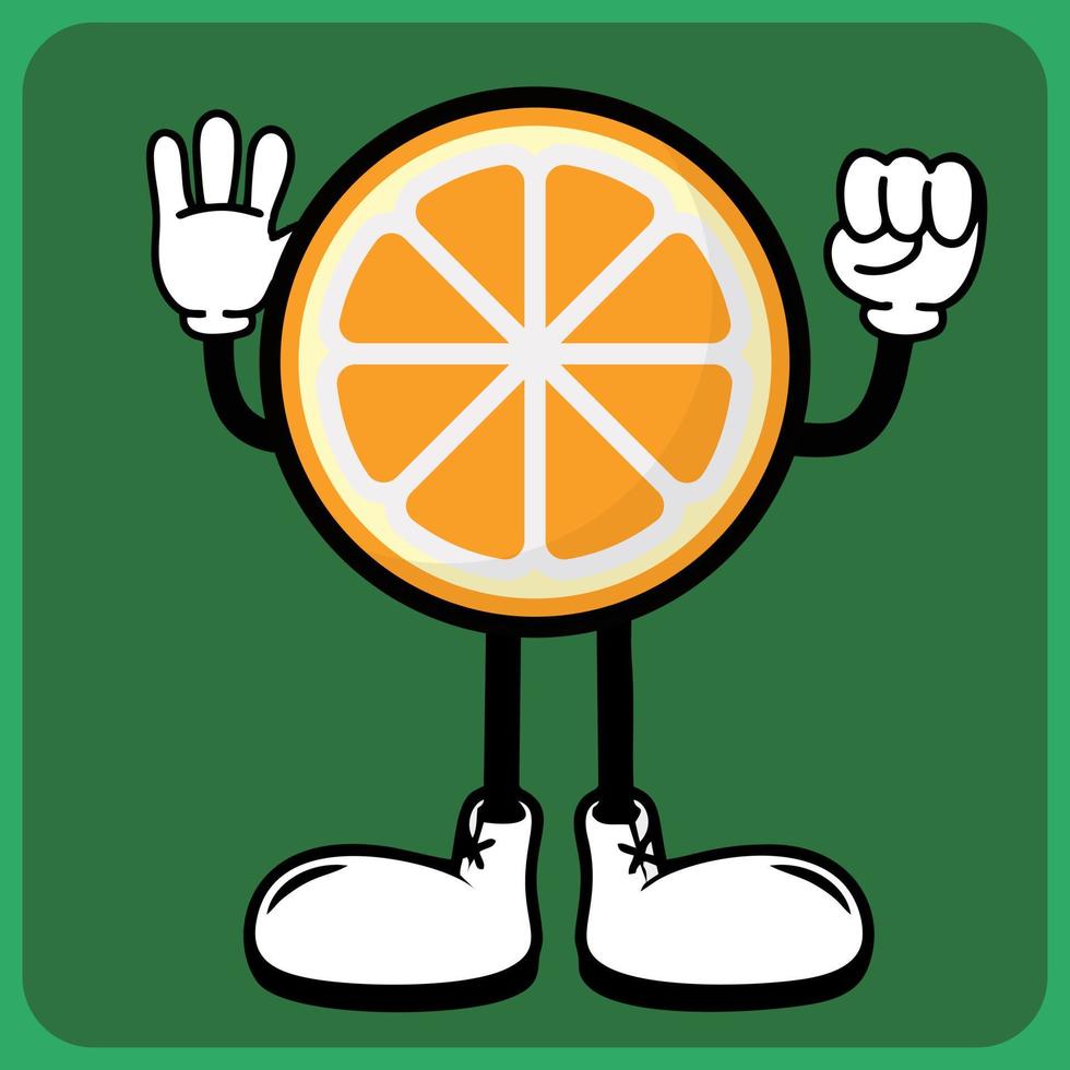 ilustración vectorial de un personaje de dibujos animados de frutas con piernas y brazos vector