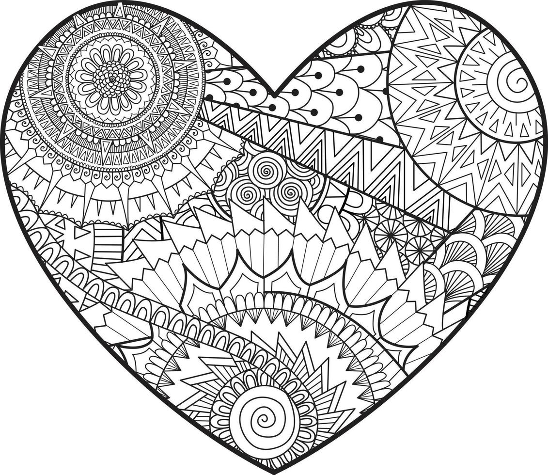 vector illustration of a love ornament in black and white colors