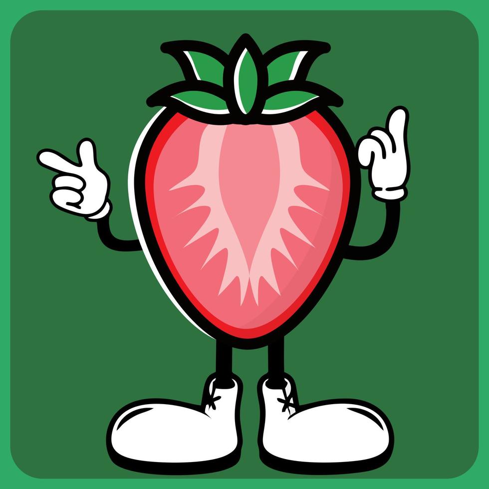 ilustración vectorial de un personaje de dibujos animados de frutas con piernas y brazos vector