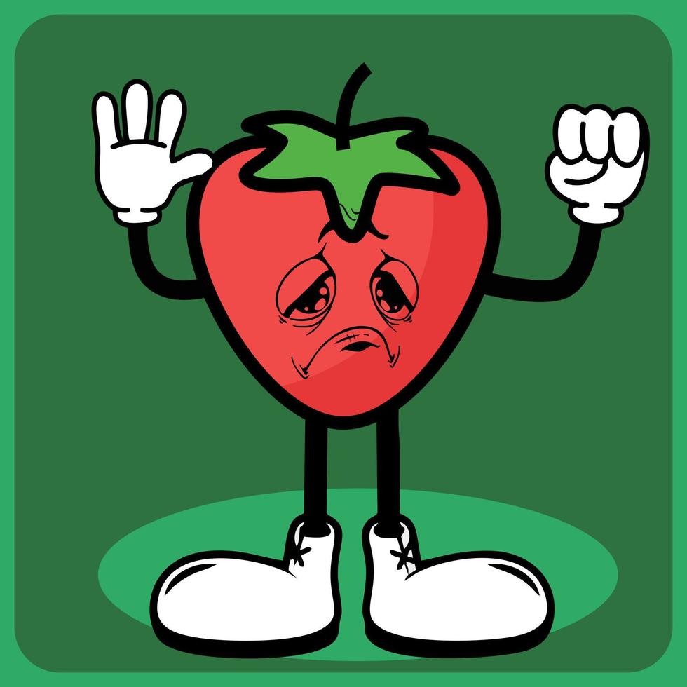 vector illustration of a cartoon strawberry character with legs and arms  16837307 Vector Art at Vecteezy