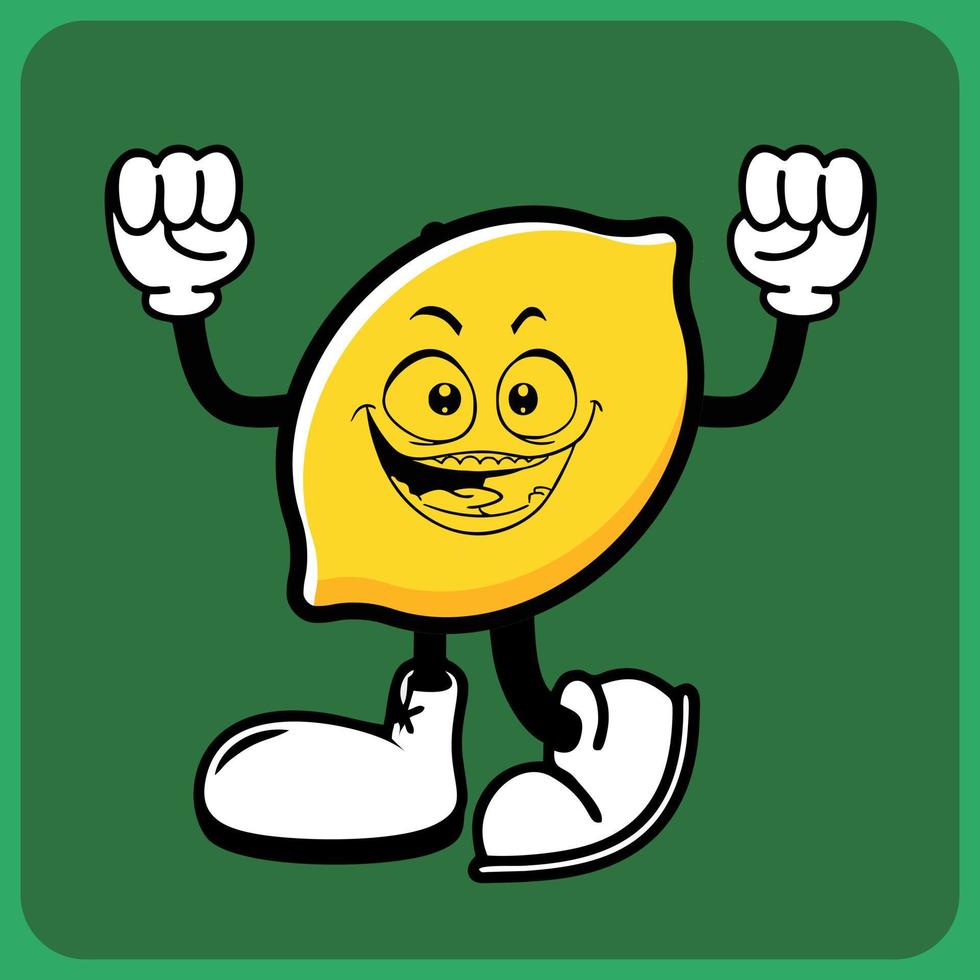 vector illustration of a cartoon fruit character with legs and arms