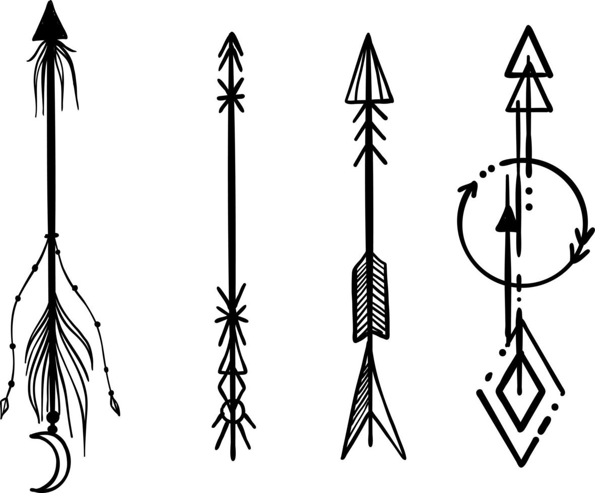 arrow ornament vector illustration in black and white colors